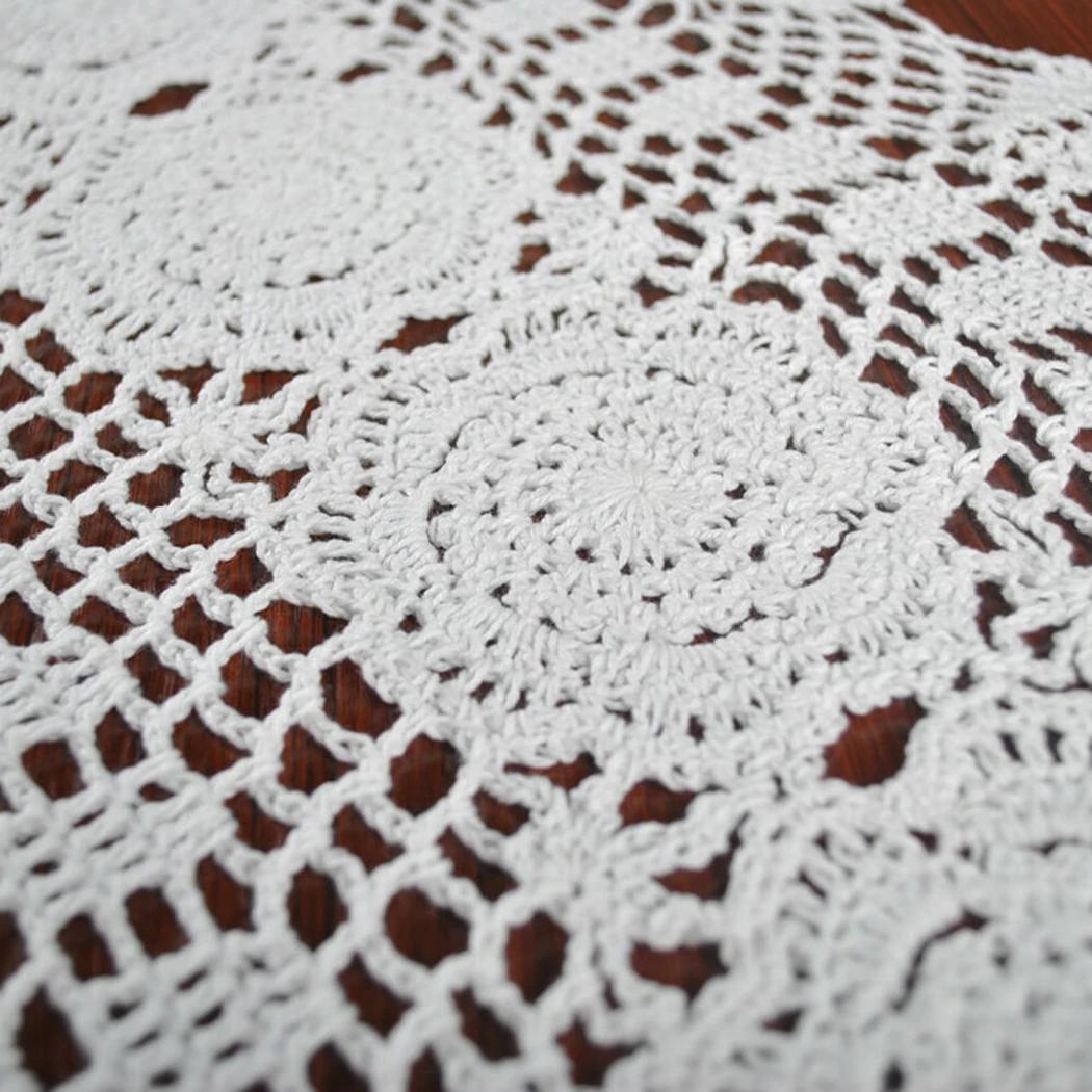 

Crocheted Table Runner Doily Floral Handicraft Home Decor Lace Runner Table Tablecloth White Cotton Countryside China Mainland