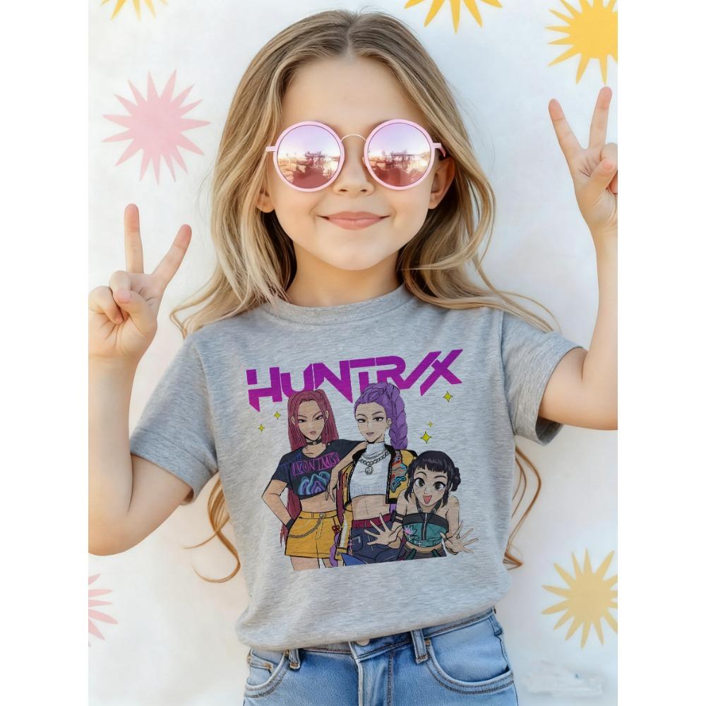 

New in Children Kids T-shirt KPop Demon Hunters Funny Fans Tshirt KPop Demon Hunters Clothes Boys Girls Tee Top Unisex 100