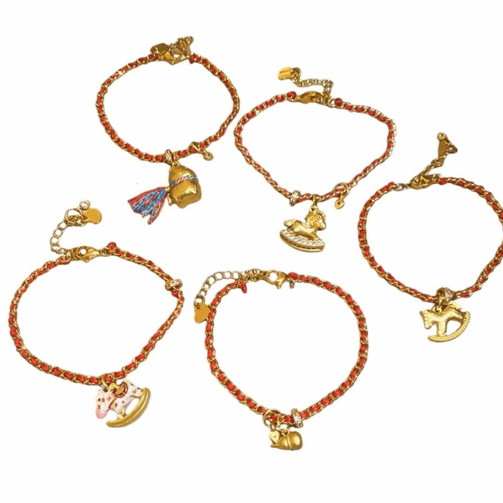 Chinese Horse Year Zodiac Horse Beads Bracelets Calabash Chinese Style Bangle  Couple