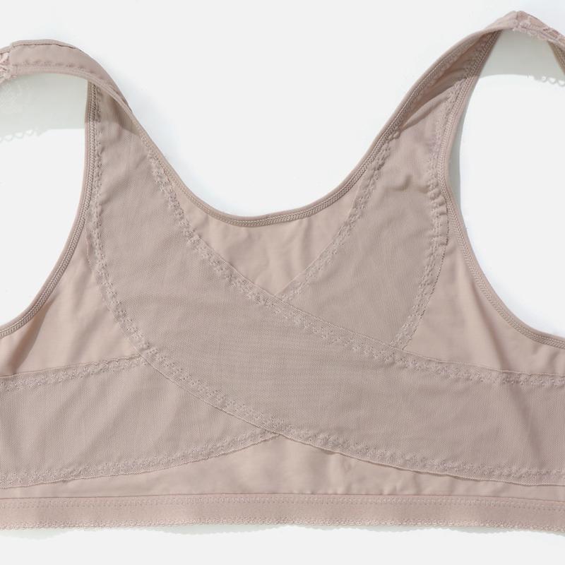 Women Plus Size Bra Full Coverage Lace Lingerie Wireless Front Closure Bras Comfortable Underwear for Mother Vests Tops