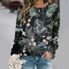 Autumn and winter new fashion round neck long sleeve printed elegant casual loose hoodie