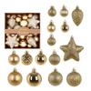 50 Piece Holiday Bauble Assortment, Plastic Tree Trim with Finish Variety for Seasonal Indoor Display Home Use