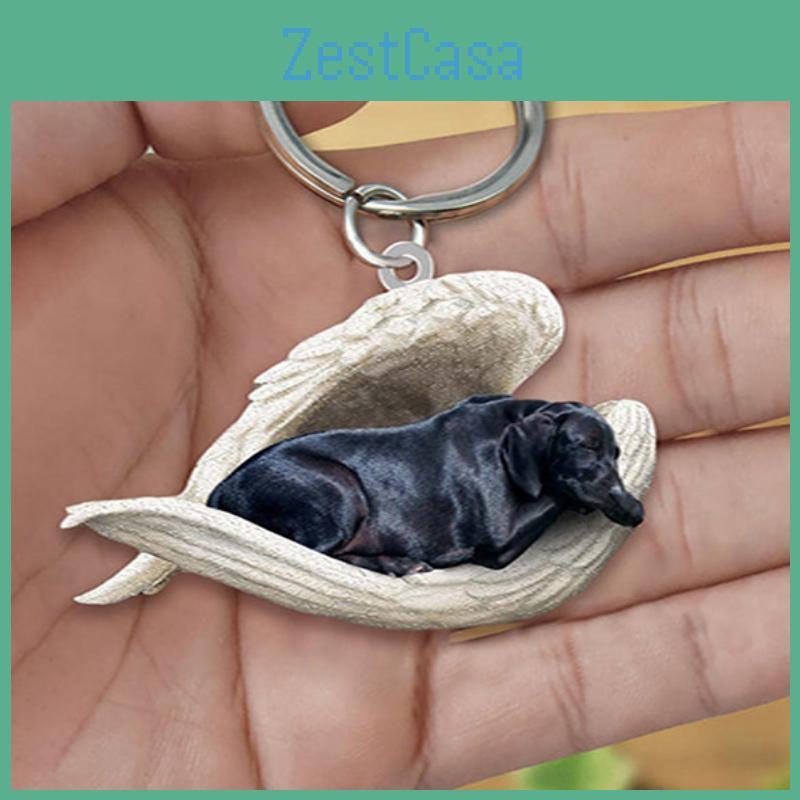 Schlafender Engel Hund Acryl Schlüsselanhänger Rucksack Und Beliebter Stil