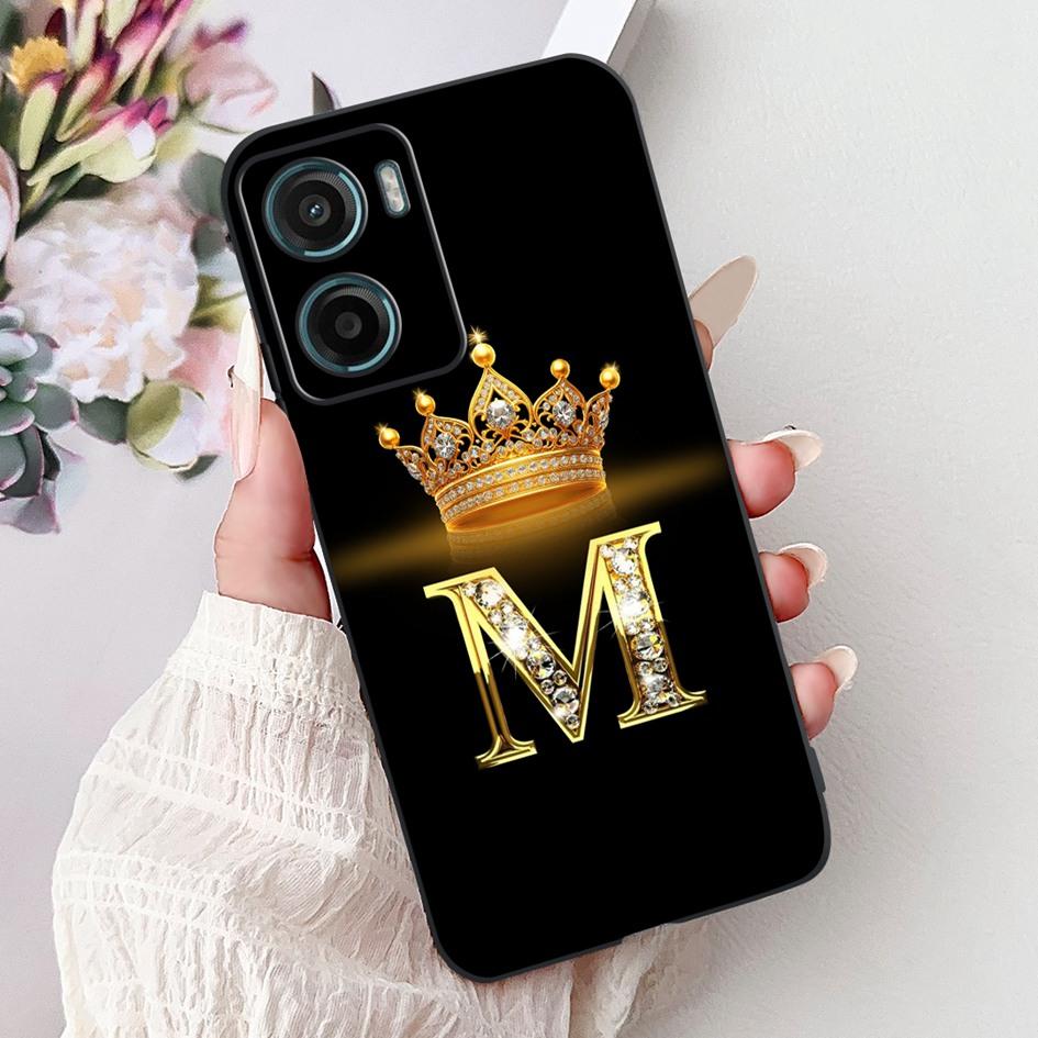 For Motorola Moto G05 Case Moto E15 Cover Fashion Initial Letters Black Silicone Soft Cover For MotoG05 G 05 MotoE15 E 15 Bumper