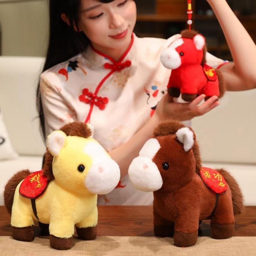 Cute 2026 Horse Plush Doll Good Luck Horse Doll Pendant Adorable Stuffed Horse Toy  Festive Decor