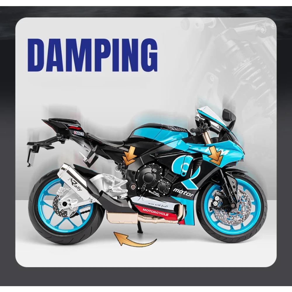 1/9 Yamaha YZF R1M Racing Motorcycle Diecast Model Car Alloy Metal Outdoor Collection Display Classic Ornaments Boyfriend Gifts