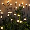 10 Lichter Solar Rasenlampe Gartenlampe, LED Windgetriebene Glühwürmchen Erdspießlampe, Garten Ramadan Dekoration Festlampe