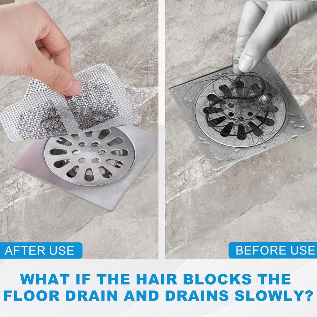 50Pcs Disposable Shower Drain Cover Hair Catcher, Disposable Floor Drain Sticker, Suit Sewer Filter Screen, Bathroom, Bathtub, Kitchen, Sink Floor
