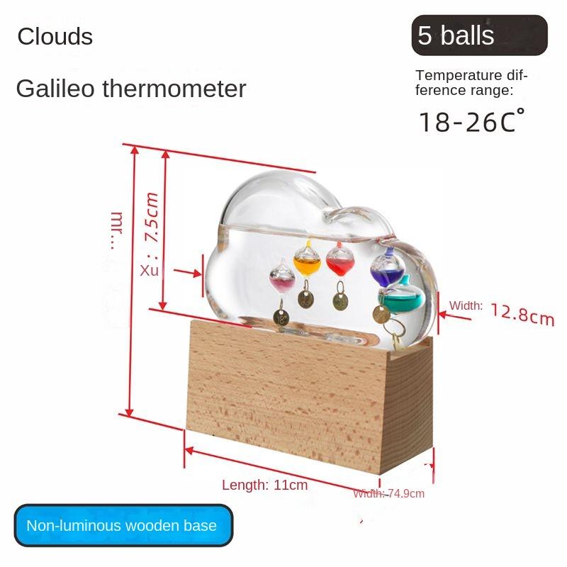 Cloud Galileo Ball Thermometer Ornament Creative Weather Forecast Bottle Customized Birthday Gift Gift Box