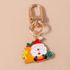 Cute Enamel Christmas Tree Keychain Santa Claus Keyring Pendants for Car Key Holder Handbag Decor Charms X'mas Jewelry Gifts