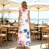 Women's Summer Floral Sleeveless A-Line Maxi Dress,Lightweight Flowy Casual Dress for Vacation,Daily Wear & Travel Photos