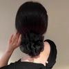 Korean Rhinestone Mesh Scrunchie: Elegant Retro Black Hair Tie