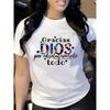 European Size Women'S Casual T-Shirt with "Gracias Dios Por Absolutamente Todo" Graphic - Short Sleeve, Round Neck, Summer Style, Relaxed Fit
