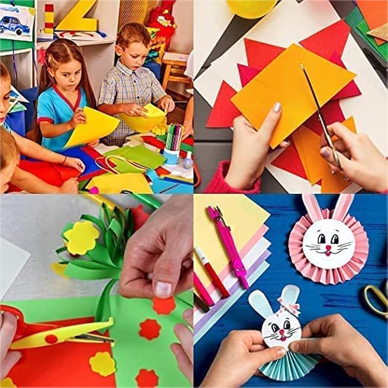 OFIXO Fluorescent Color Origami Paper 15 Cm X 15 Cm Pack of 200 Sheets Both Side Coloured for Origami, Scrapbooking, Hob