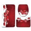 4pcs Shower Christmas Curtain Toilet Cushion Set Cover Mat Pad Rug Xmas Bathroom