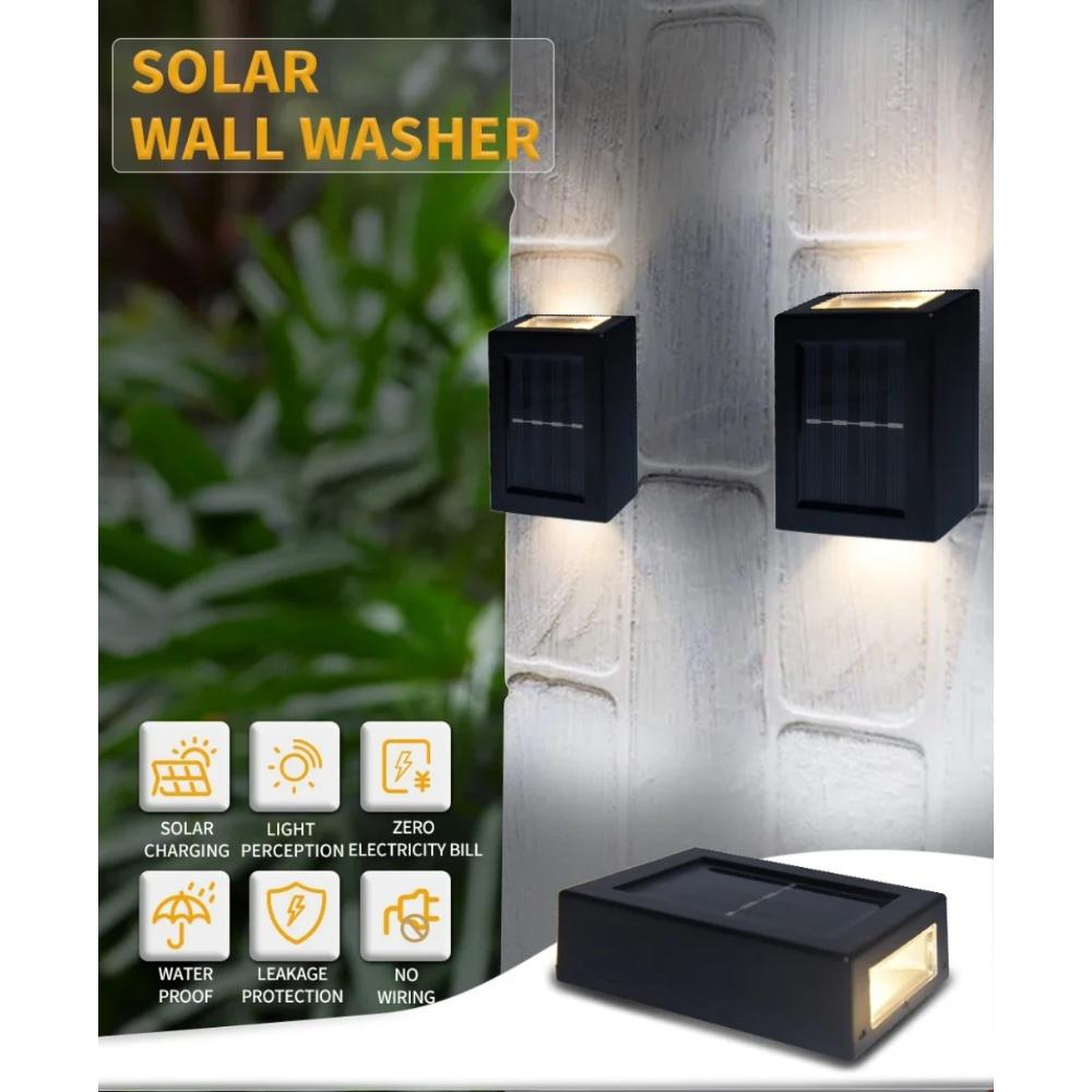 Outdoor Solar Wall Lamp Up and Down Wall Washer Light Waterproof Solar Lights For Garden Street Landscape Balcony Yard Decor