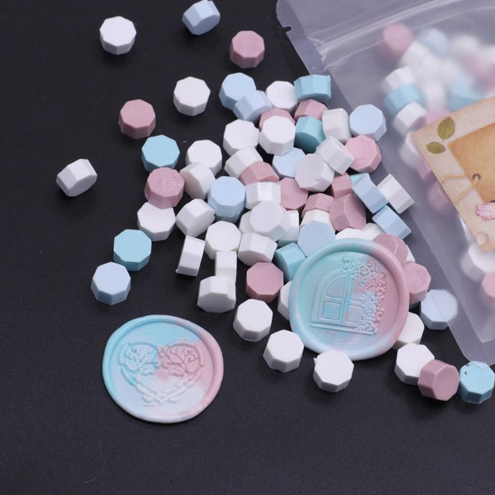 Stamp Octagon Beaded Waxes Mixed Color 100 Pieces Wax Seal DIY Manual Account Craft Ornaments for Wedding Post Card Making Tools