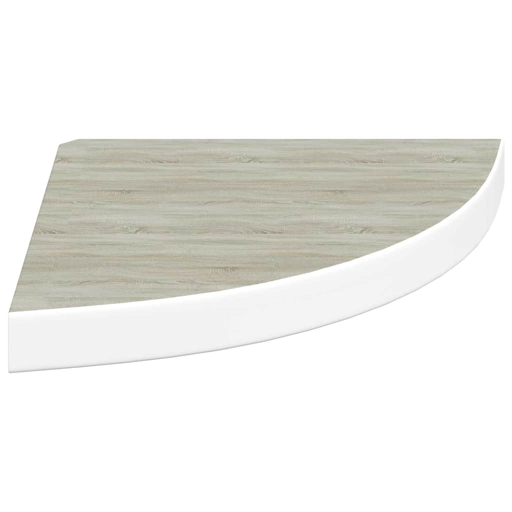 Vidaxl Narożne Półki Ścienne, 4 Szt., Dąb I Biel, 35X35X3,8 Cm, Mdf