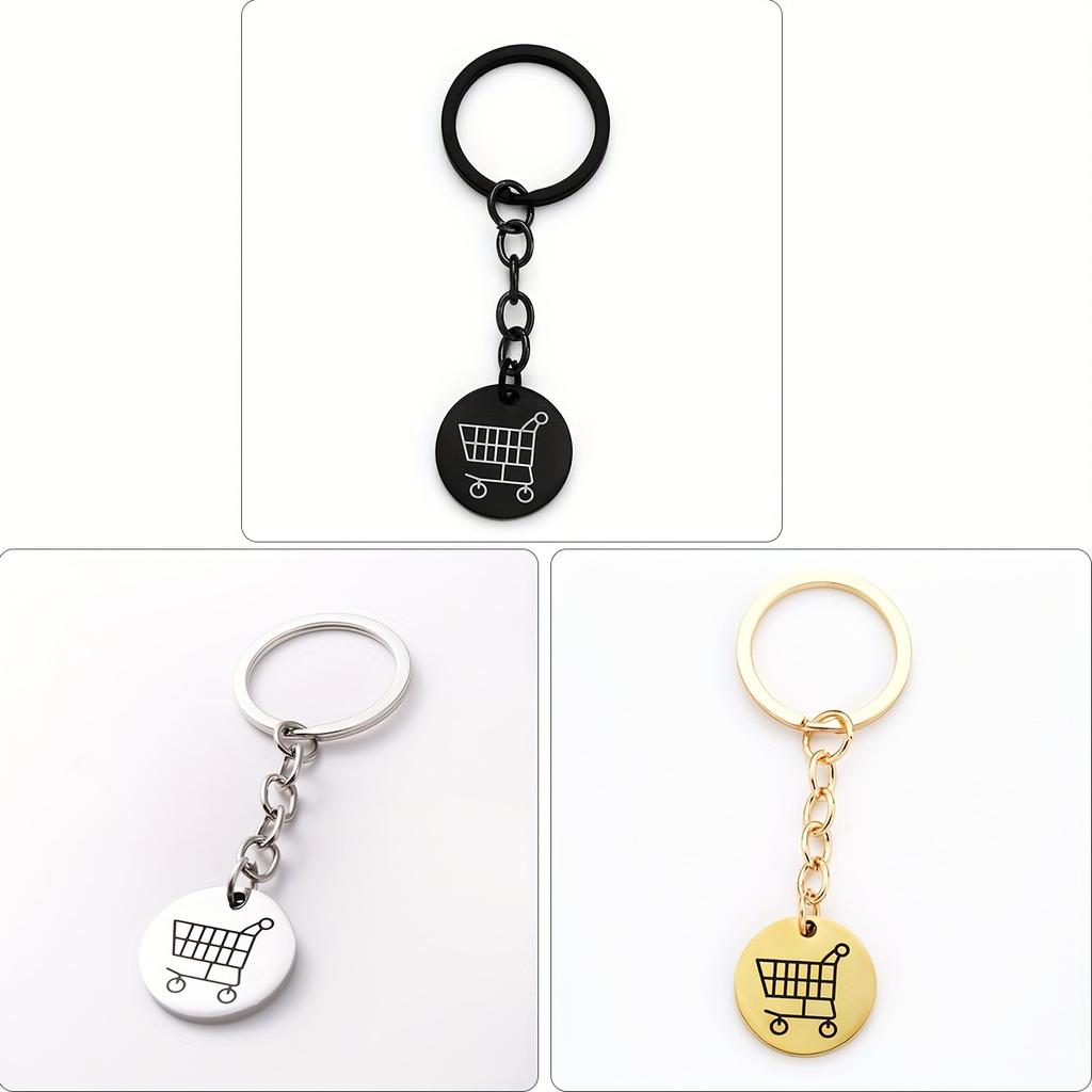 1pc/3pcs of Metal Token Shopping Cart Pendant, Shopping Cart Unlocking Key, Supermarket Shopping Cart Token, Practical Gift, Daily Decoration