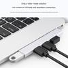 Aluminium 4-Port Mehrfach-USB-Splitter USB-C 90-Grad-Anschluss Platzsparendes Verlängerungskabel für Laptop-PC-Konsolen