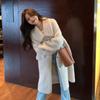 Autumn and Winter New Women's Long Large Lapel Wool Coat