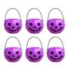 6PCS Set Festive 6cm Size Halloween Pumpkin Jar Triangular Eyes With Lid Pumpkin Bucket Mini Basket Pumpkin Lantern Gift Giving