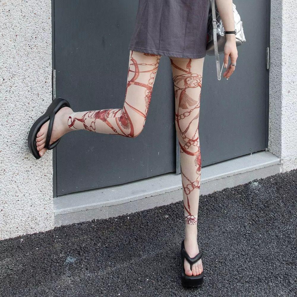 High Waist Leopard Pantyhose 80D Sexy Long Socks New Leggings  Women