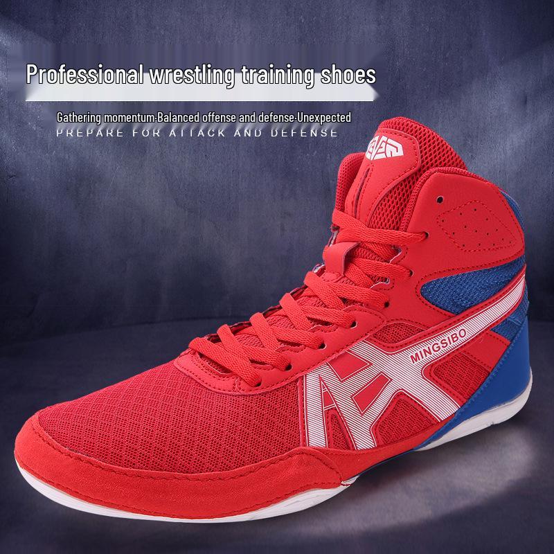 Men's Professional Wrestling & Boxing Shoes for Indoor Training and Competition