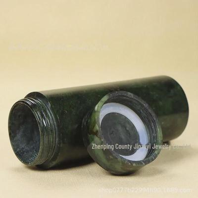 Tazza da tè per la salute in pietra di giada Yaowang originale - Tazza regalo magnetica forte e trasparente verde