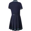 Fila Polo Collar Loose Tennis Pleated Short Sleeve Sports Dress Casual Set Women Dresses Royal-Blue A11W333305F-NV