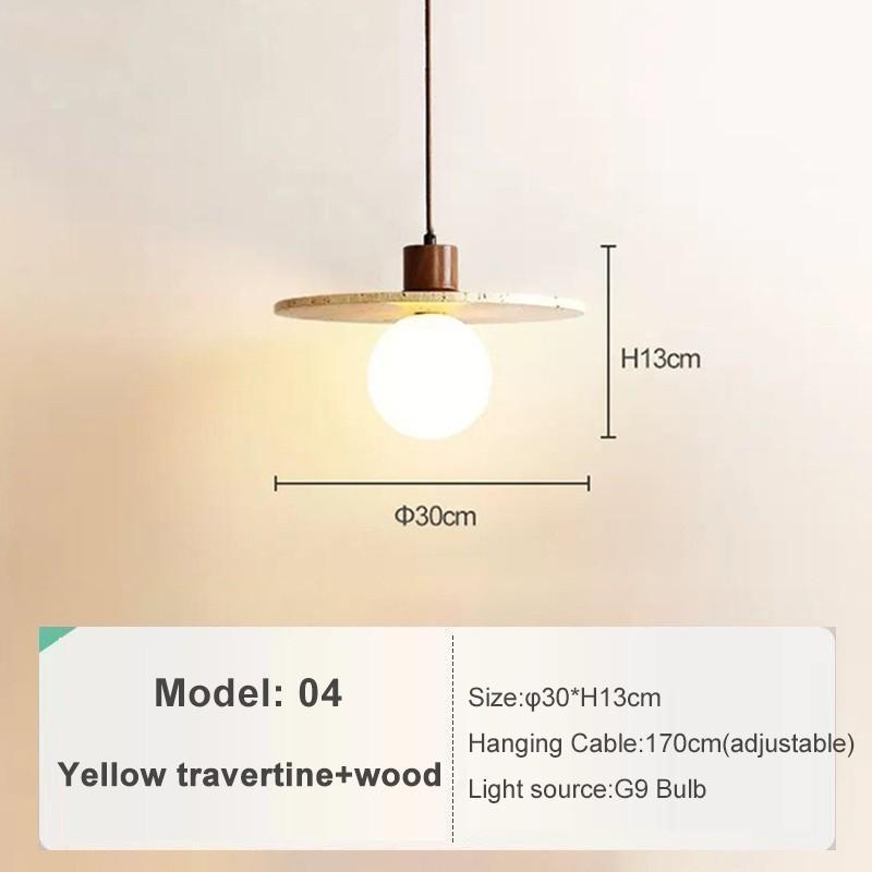 LED Retro Yellow Hole Stone Bedside Small Pendant Lamp Bedroom Dining Room Lighting Hanging Lamp Pendant Light