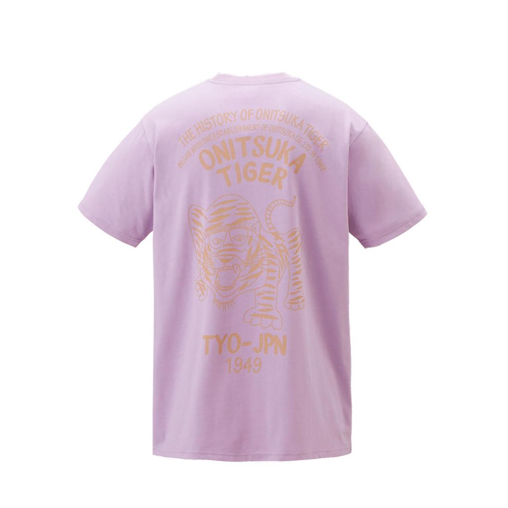 ONITSUKA TIGER Alphabet Embroidery Casual Short Sleeve T-Shirt Unisex Tops Violet 2183B150-400