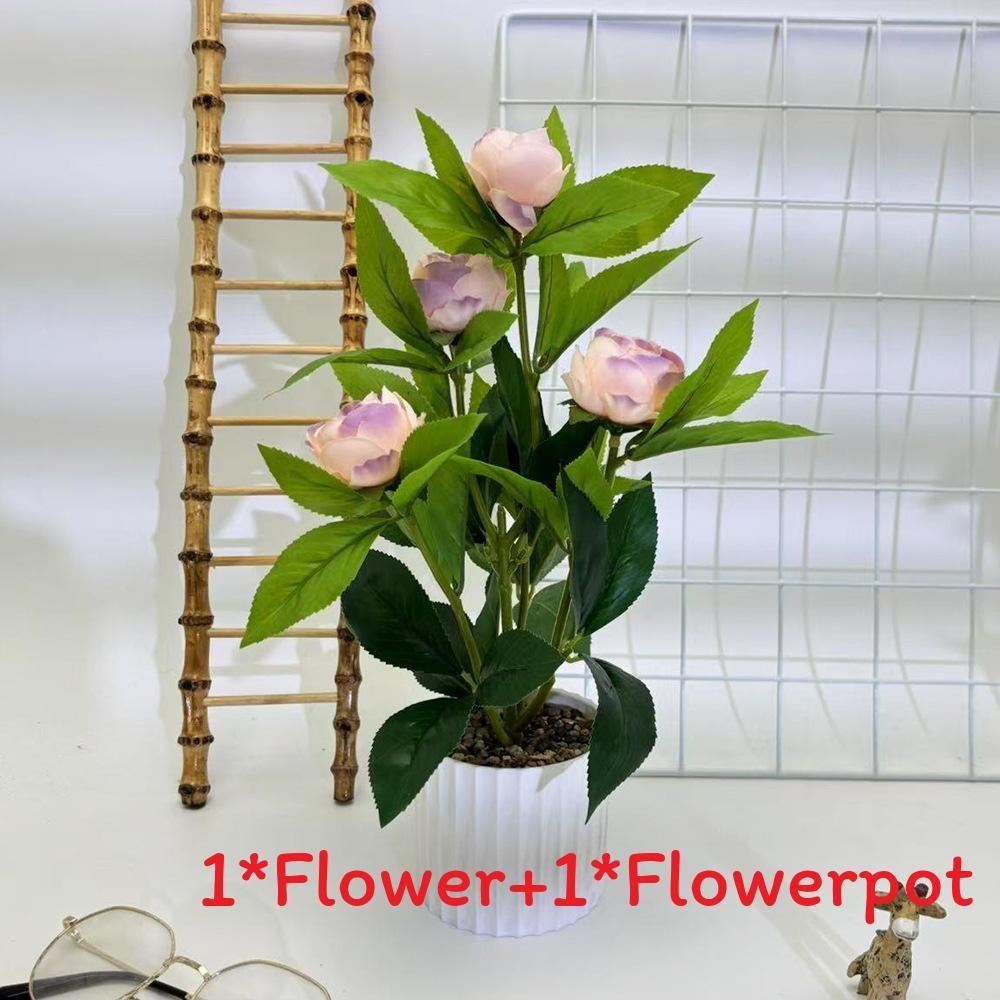 Flower Rose Artificial Flowerpot Green Plant For Wedding Party Prop Decoration