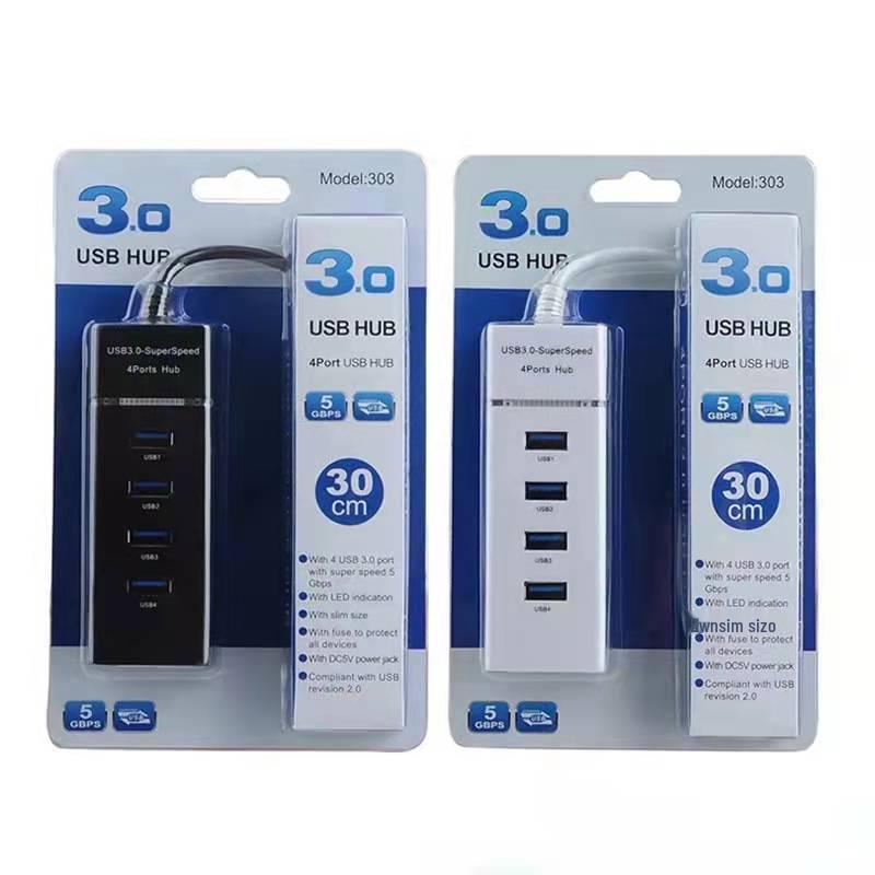 Universal USB 3.0 One-to-Four Hub for Desktop & Laptop Expansion