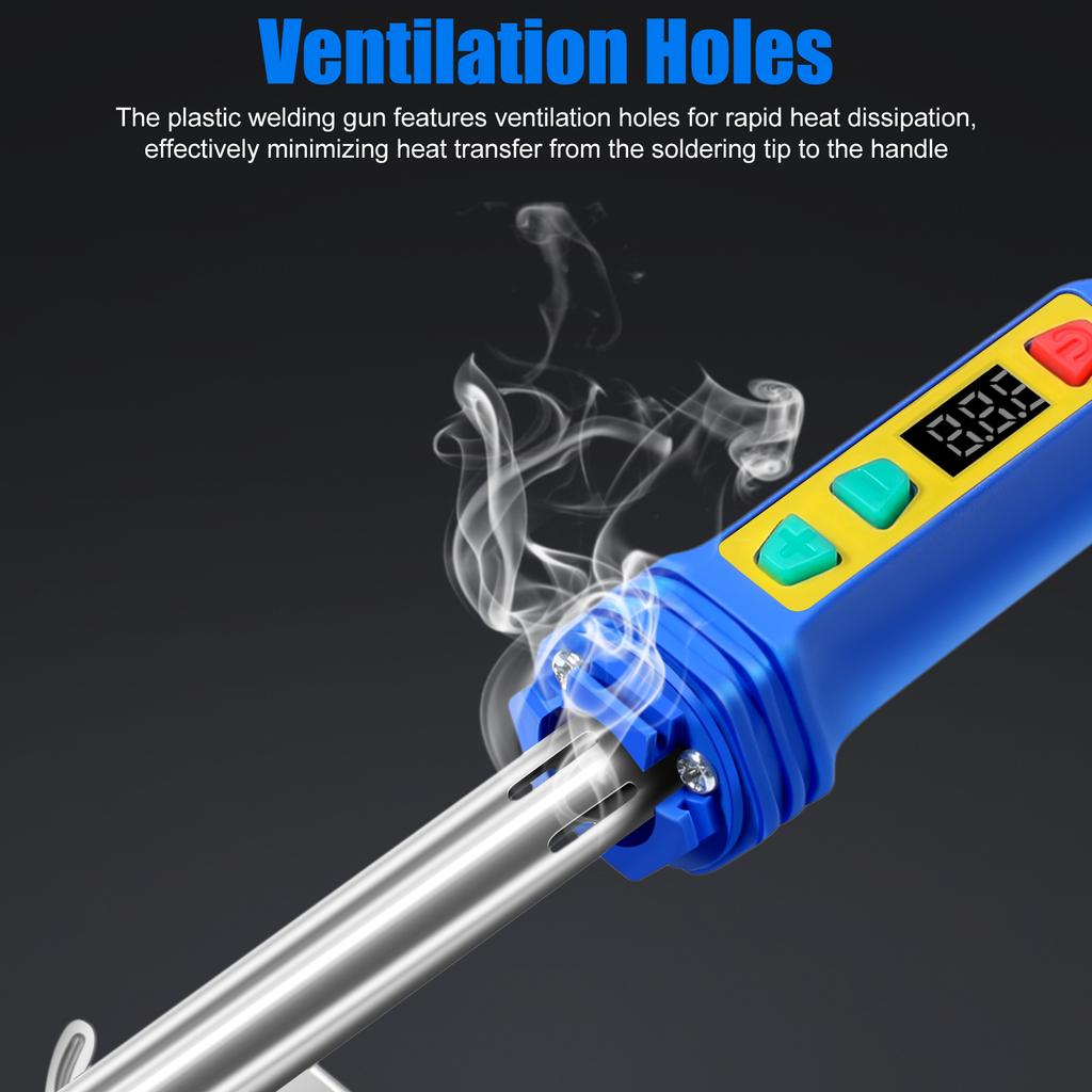 Plastic Welding Kit, 100W LED Digital Adjustable Temperature Plastic Repair Kit for Car Bumper