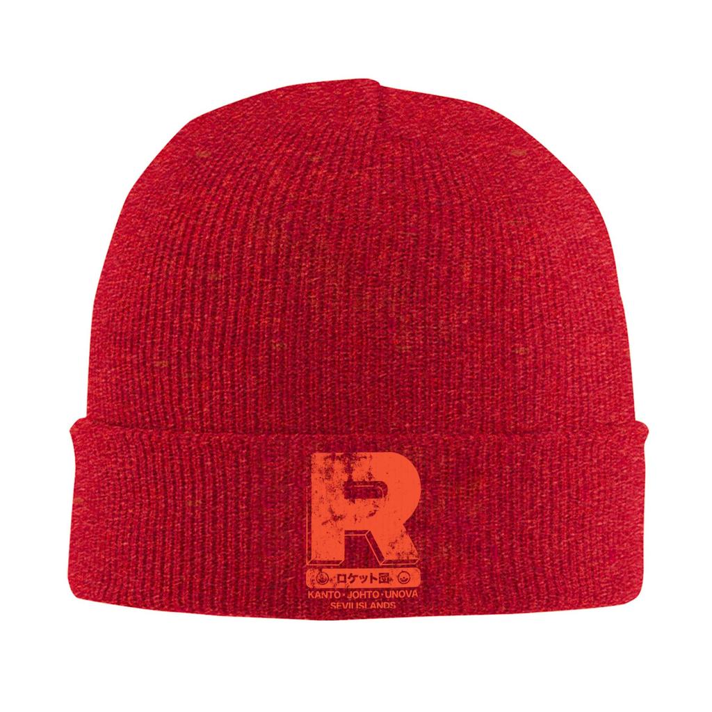 Team Rocket Training Corp Pokemon Knitted Hat Beanie Winter Hat Warm Acrylic  Hip Hop Anime Caps for Unisex Women Gift