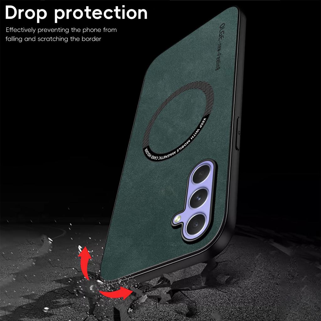 Luxury Leather Magnetic Case for Samsung Galaxy A55 5G A35 A54 A34 A14 A24 A53 A33 A13 A52S A32 A12 A51 Sheepskin Silicone Textured Protection Cover