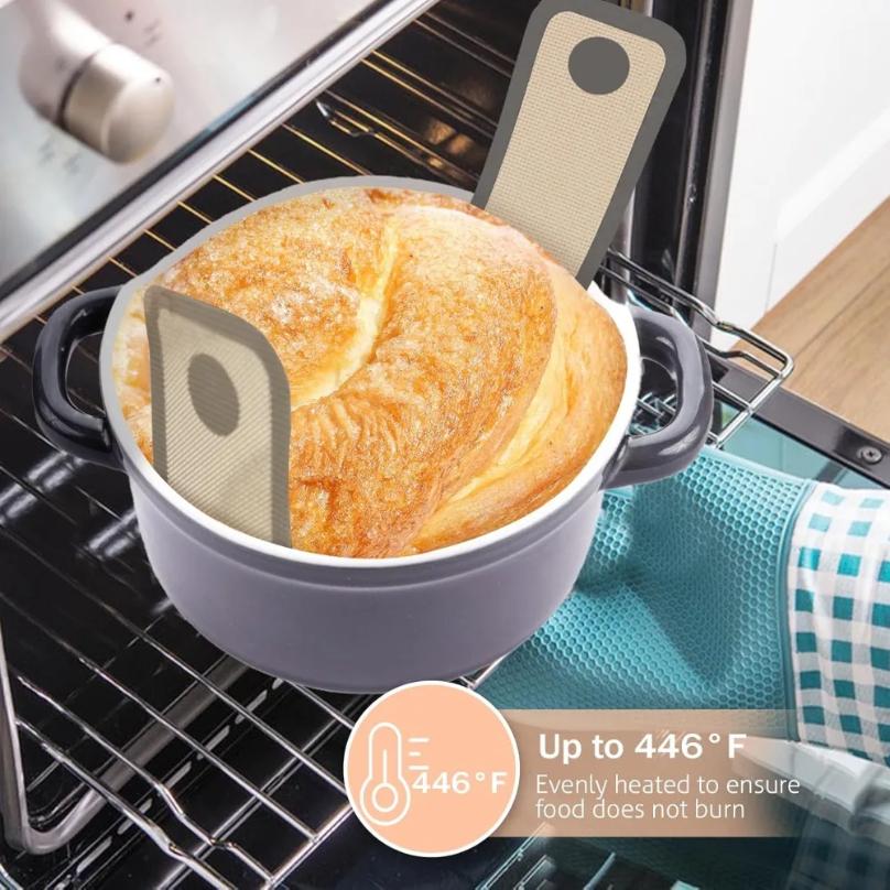 Reusable Silicone Bread Sling for Dutch Oven Baking Mat Long Handles Non-Stick Liners for Transferable Dough Pastry Supplies