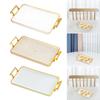 Serving Tray Rectangular with Handles Nordic Style Desktop Storage Plate for Shower Home Restaurant Tabletop Coffee Table