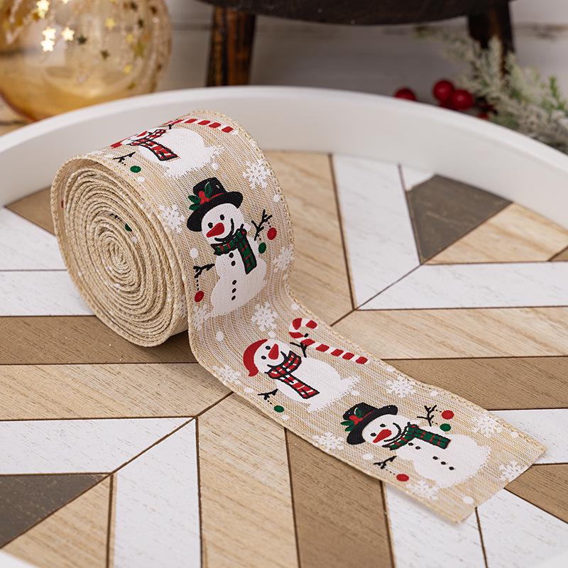 Haobei Christmas Snowman Ribbon for Tree and Gift Decoration
