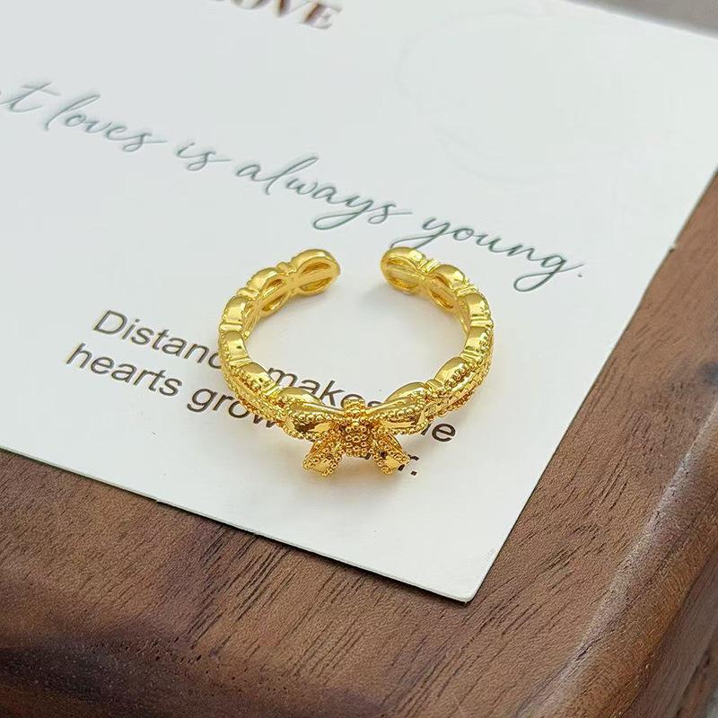 Flowers Like Brocade Medieval Vintage Court Style Light Luxury Temperament Zir*****Pen Ring Niche Design Ring