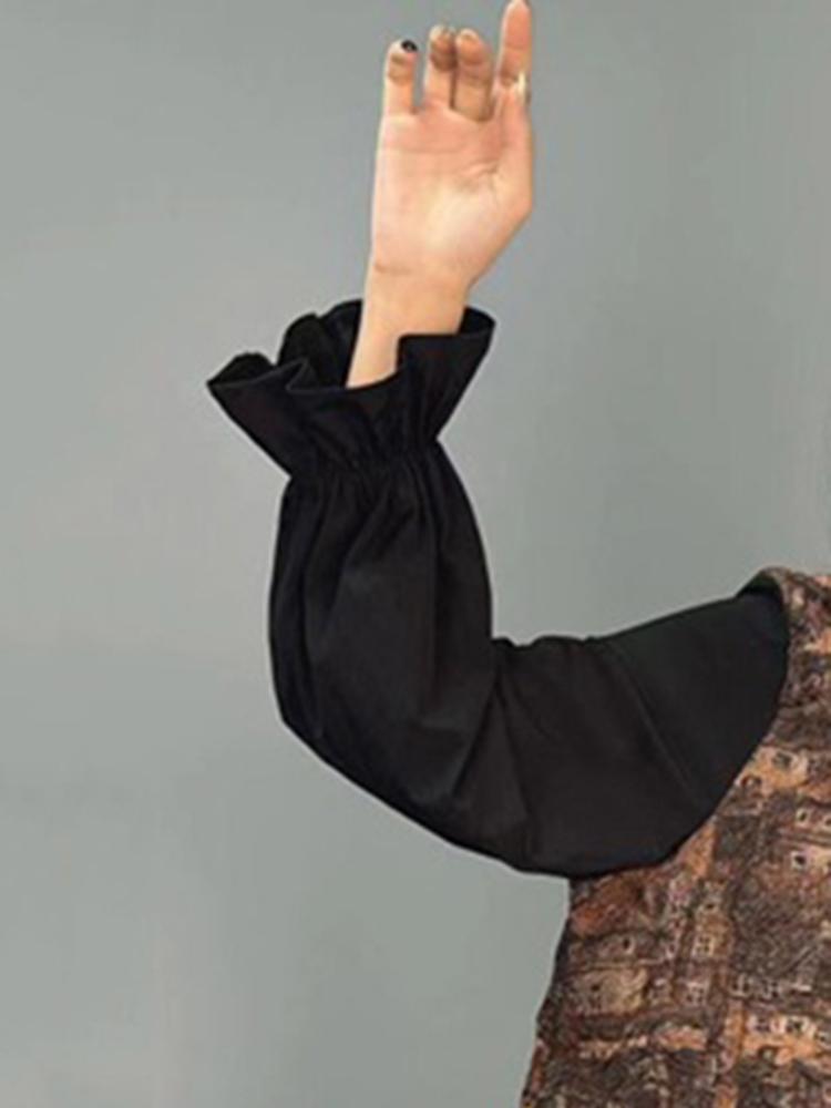 Xitao Contrast Color Patchwork V-neck Bandage Dresses GJ1094