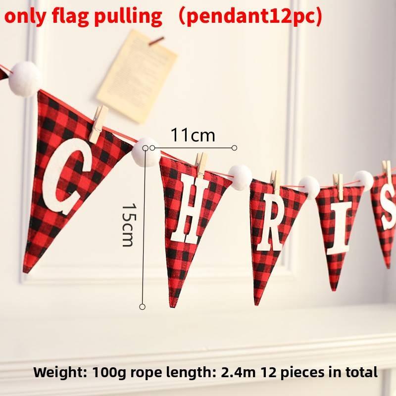 Christmas Banner Garlands With Glove And Sock Design For Holiday Party Decor