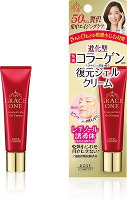 KOSE Cosmeport Grace One Concentrated Gel Cream Intensively Restoring Gel Cream for the Skin Around the Eyes and Lips, 30 G
