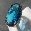 Ladies Party Light Blue Large Gemstone Ring, Jewelry