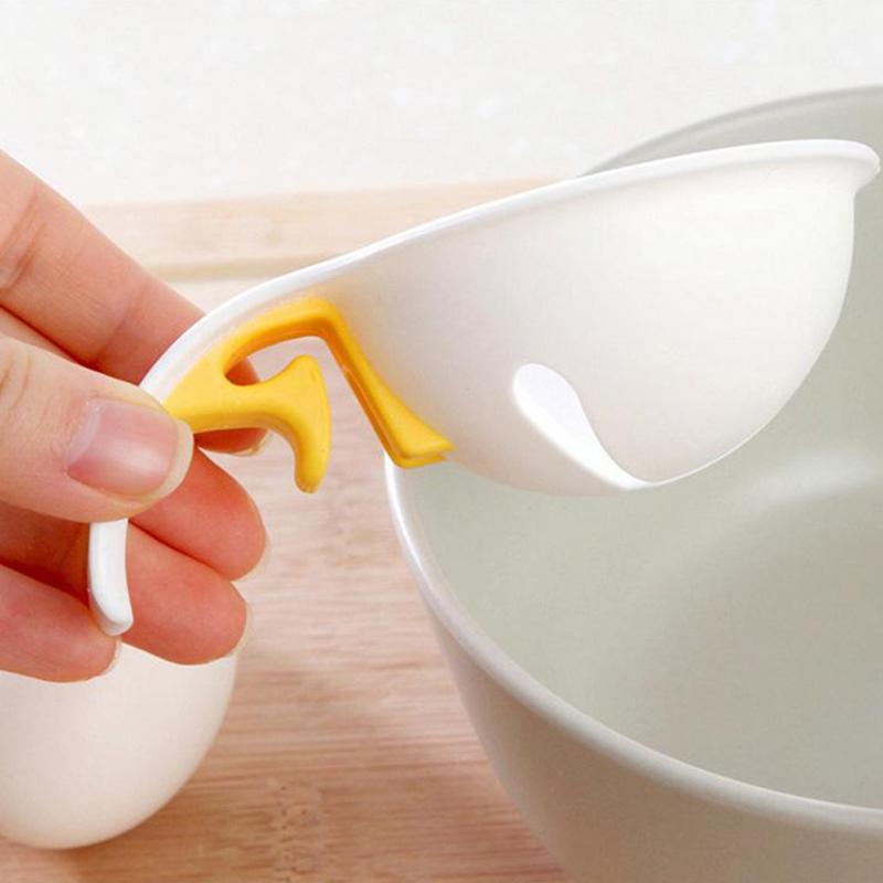 Household Food Grade Plastic Egg White Separator With Bowl Edge Silicone Clip Egg Liquid Manual Egg Filter
