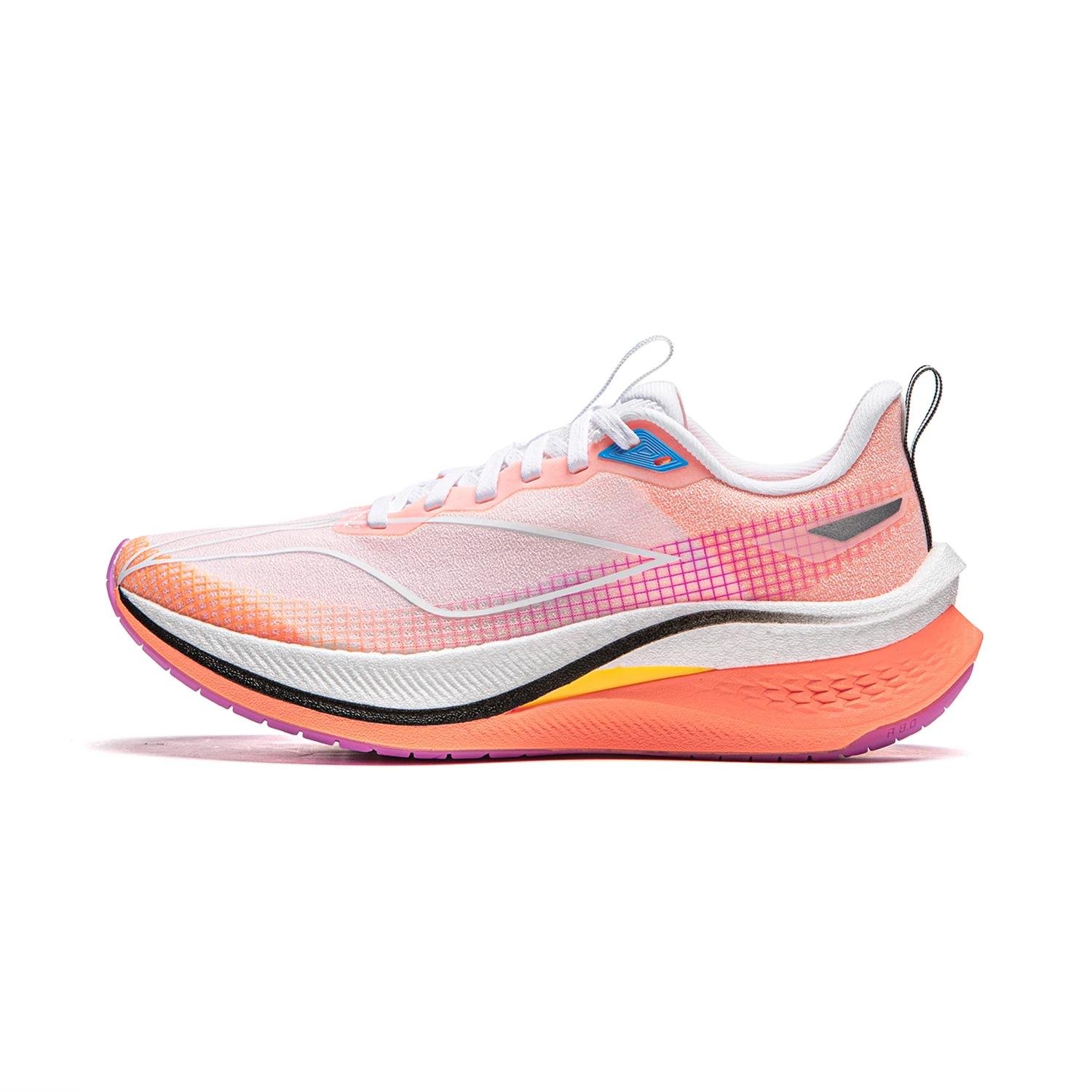 

New LiNing Red Hare 7 Pro Cushioning Anti Slip And Wear Resistant Reflective Low Top Running Shoes Women s White Orange ARPU002-17 36