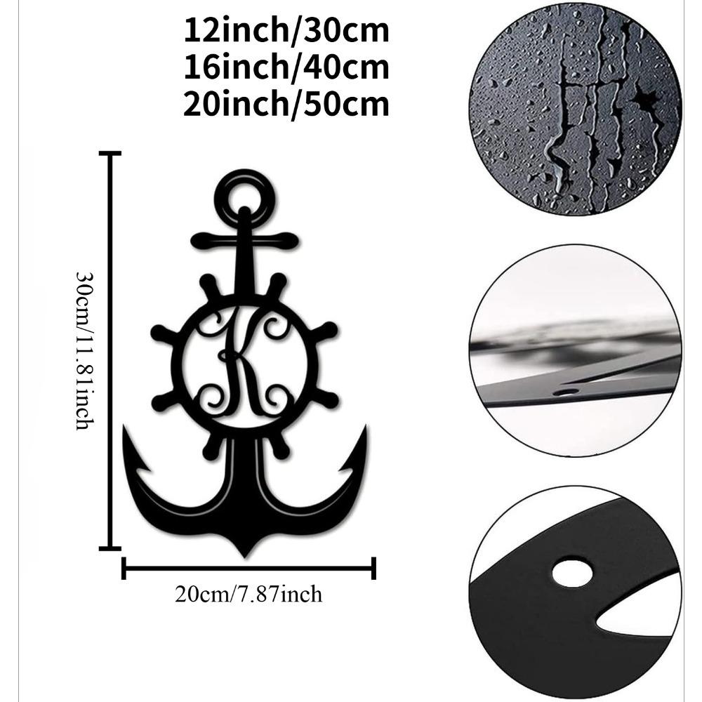 Custom Iron Letter Metal Wall Art Monogram Address Sign Retro Plaque Garage Patio Backyard Garden Decoration 12 Inch