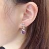 Exquisite Russian 585 Purple Gold Earrings Seiko Rose Gold Plated Purple Stone Earrings High-End Temperament Women