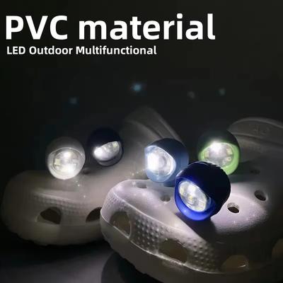 2 peças Luzes de Sapato Charms de Sapato Impermeáveis Acessórios para Sapatos Crocs 3 Modos de Luz para Acampamento Passeio com Cães, para Presente de Criança Adulto
